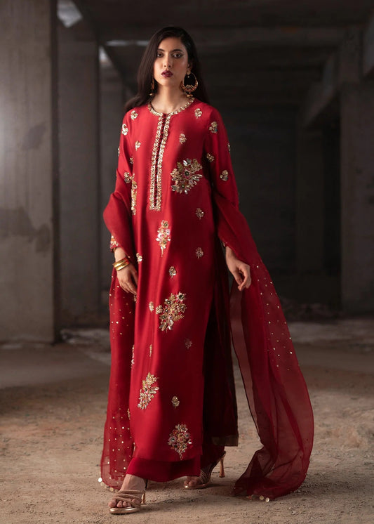 Crimson Rosée – Handcrafted Formal 3-Piece