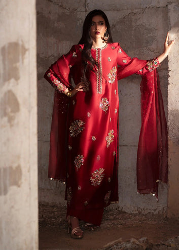 Crimson Rosée – Handcrafted Formal 3-Piece