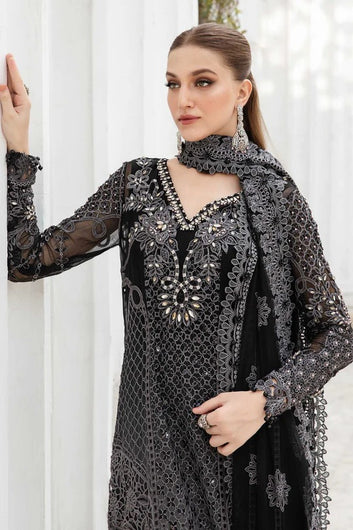 Unstitched Embroidered Chiffon Suit