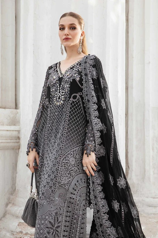 Unstitched Embroidered Chiffon Suit