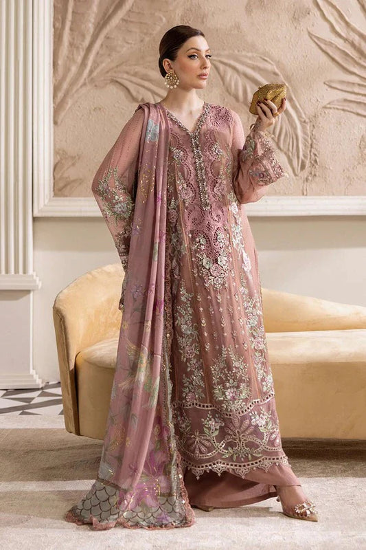 Beige Radiance – Embroidered Net & Chiffon Suit