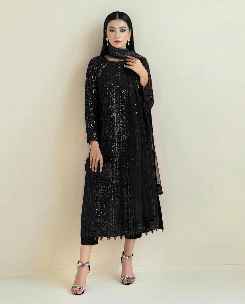 HEAVY SEQUINS EMBROIDERY DRESS